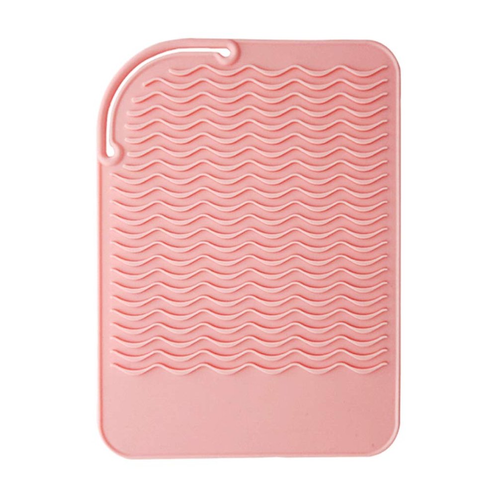 Silicone Heat-Resistant Styling Station Safety Mat for Hair Straighteners, Pink