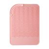 Silicone Heat-Resistant Styling Station Safety Mat for Hair Straighteners, Pink view 1