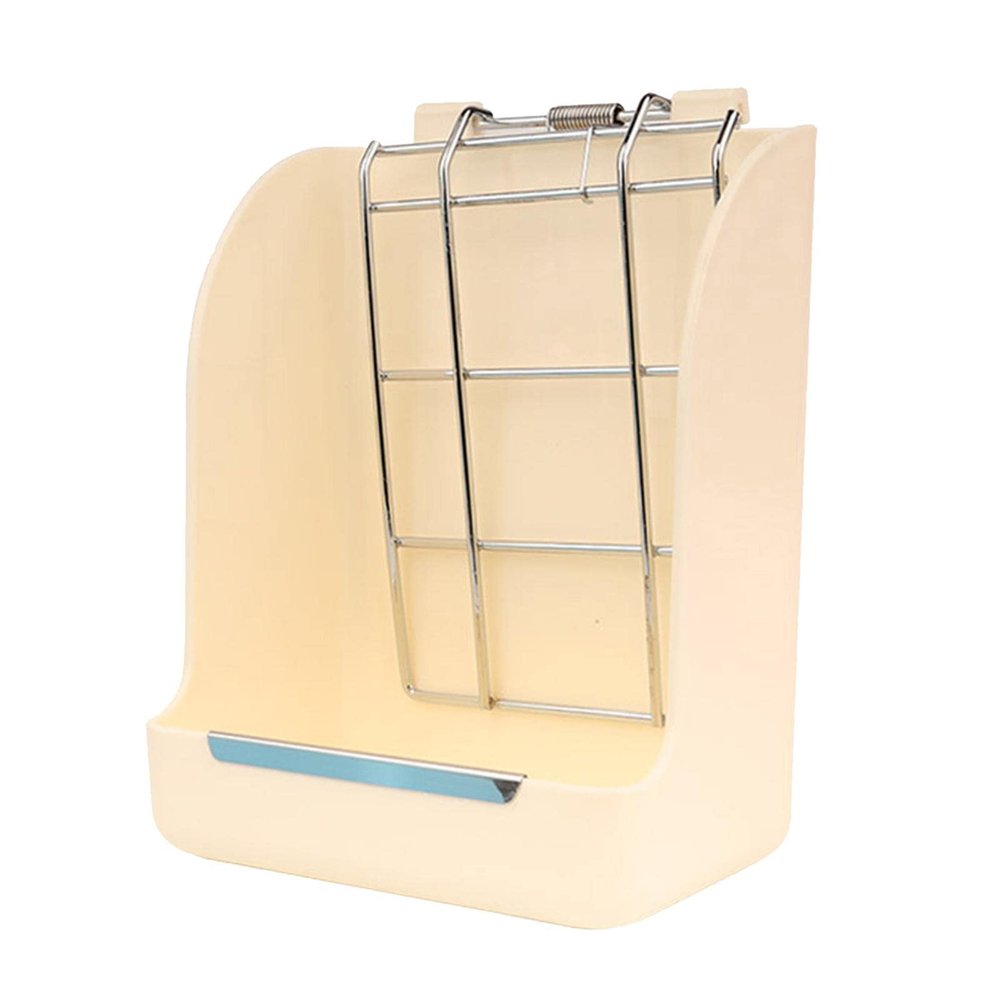 Small Animal Hanging Hay Rack, Rabbit Feeding Station for Herbivores, White