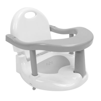 Foldable Baby Bath Seat, Height-Adjustable, Non-Slip, Safe Toddler Bath Seat with Secure Suction Cups, Multifunctional and Sturdy (Gray)