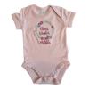 Baby Bodysuit for Girls, Flower Wreath and Butterfly, with Embroidered Name (0–3 Months, 53–60 cm, Pink) view 1