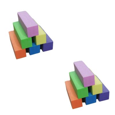 Beaupretty 24-Piece Sponge Nail Buffer Set, Blue, Pink, Yellow, Orange and Green