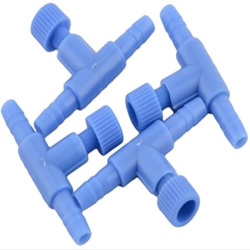 T-Shaped Aquarium Air Line Control Valve Connectors, 4-Piece Set