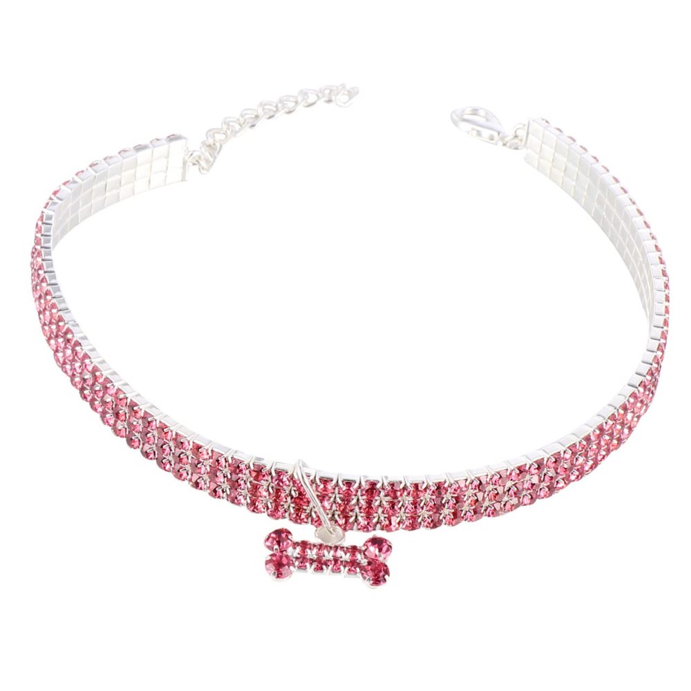OATIPHO Adjustable Dog Collar with Rhinestone Design