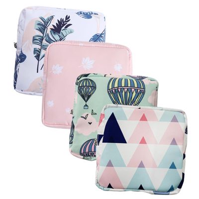 OATIPHO 4-Piece Portable Washable Menstrual Pad Storage Bags for Women, Various Designs
