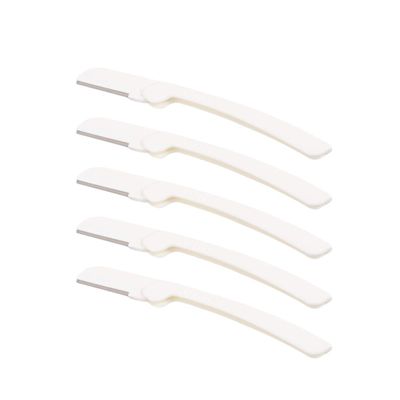 Foldable Eyebrow Razors, 9-Piece Set, Stainless Steel and ABS, White
