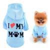 SMALLLEE_LUCKY_STORE Dog Hoodie for Small and Medium Dogs, "I Love My Mom" Pullover with Leash Hole view 1