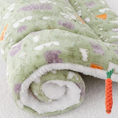 FANSU Washable Plush Dog Bed, Removable Calming Pet Bed for Small to Medium Dogs, 49 x 32 cm, Green Forest