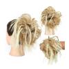 Messy Hair Bun Hairpiece with Straight and Curly Hair, Synthetic Elastic Band view 1