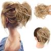 Messy Hair Bun Hairpiece with Straight and Curly Hair, Synthetic Elastic Band view 2