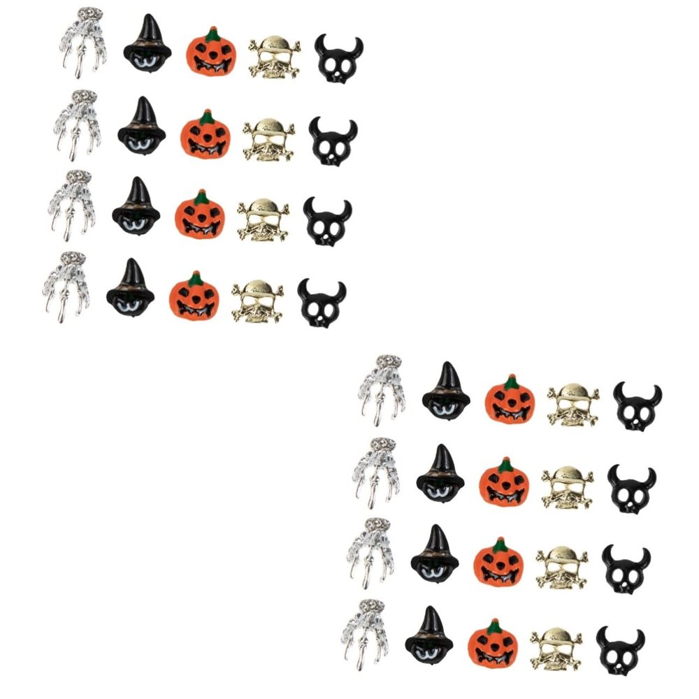 Beavorty 100-Piece Halloween Nail Charms, Creative Nail Art Decorations for Halloween Parties