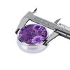 Round Metal Pill Case for Wallets, 3 Compartments, Purple Floral Print view 4