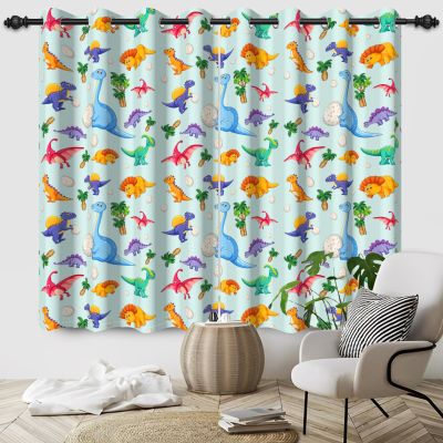 SDOTPMT 117 x 229 cm Cartoon Jungle Animal Blackout Curtains, 2 Panels