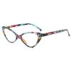 VEVESMUNDO Women's Cat-Eye Reading Glasses, Blue Floral, +2.5 view 1