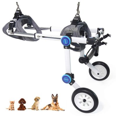 Mobility Pet Dog Wheelchair, Full Support, 2 Adjustable Wheels for Small Dogs' Hind-Leg Rehabilitation (White 2X)