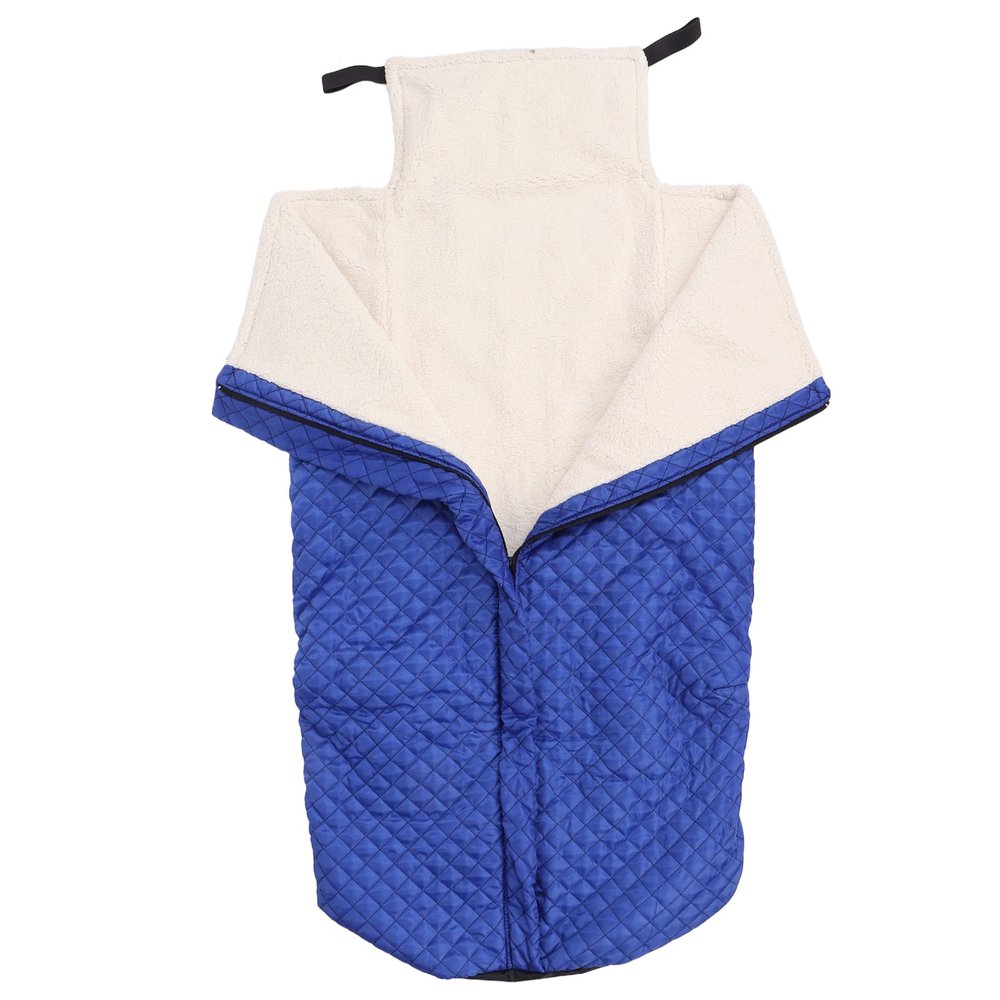 Tissting Blue Fleece Wheelchair Blanket for Outdoor Use with Zipper and Fringe