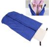 Tissting Blue Fleece Wheelchair Blanket for Outdoor Use with Zipper and Fringe view 2