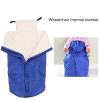 Tissting Blue Fleece Wheelchair Blanket for Outdoor Use with Zipper and Fringe view 3
