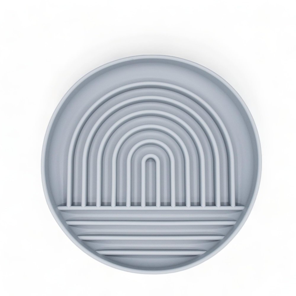 Lucky Hearts Willi Slow-Feed Bowl (Steel Gray)