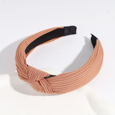 Whakano Women's Knotted Solid-Color Wide Headband, Light Brown