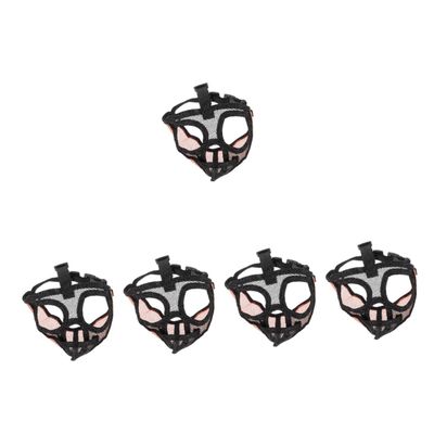 POPETPOP 5-Pack Breathable Adjustable Dog Muzzles for Small and Medium Dogs