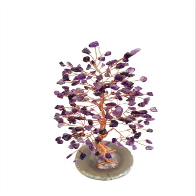 Purple Crystal Feng Shui Money Tree for Living Room Decor