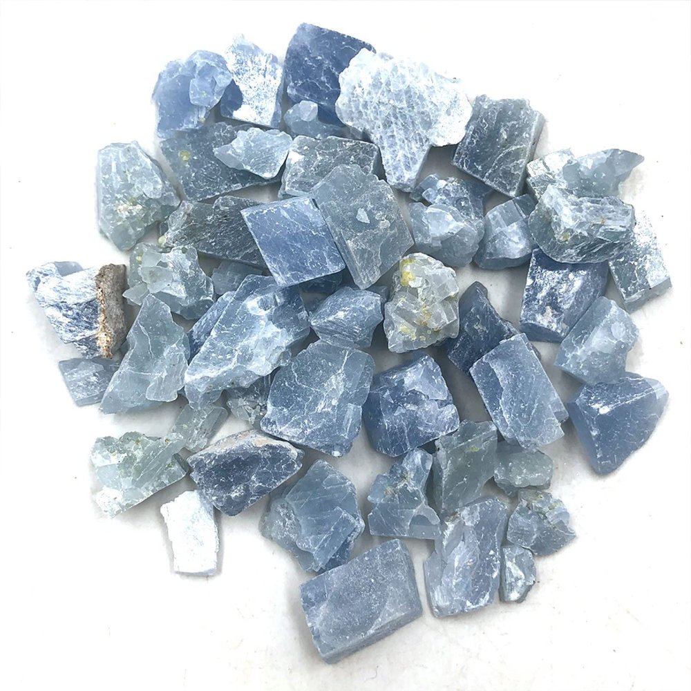 EFLAL 50 g Natural Raw Blue Stone, Quartz Crystals, Blue Calcite