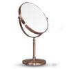 7-Inch Rot-Bronze Brushed Round Tabletop Makeup Mirror, Double-Sided 1X/3X Magnification, 360° Rotating view 1