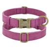 SARUEL Personalized Leather Dog ID Collar, Purple, M view 1