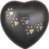 Royal Rapture Paw Heart Urn Without Stand for Dog or Cat Ashes, Black, 5 in. RHP03-02 view 1