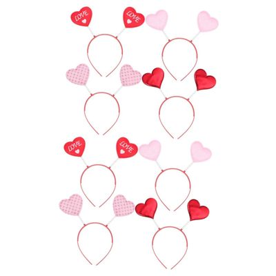 Beavorty 8-Piece Love Heart Headband Set for Valentine's Day