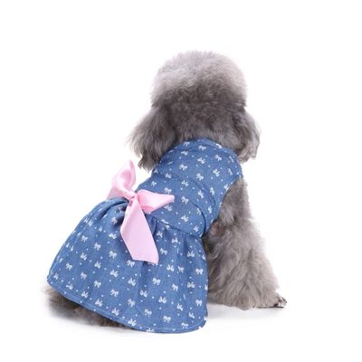 Beaupretty Summer Dog Dress with Bow Pattern