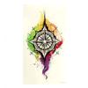 5 Compass Temporary Tattoos with Colorful Mandala and Splash Designs view 1