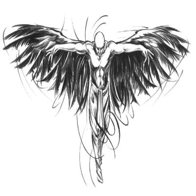 5-Piece Grim Reaper, Fallen Angel and Wing Temporary Tattoo Set