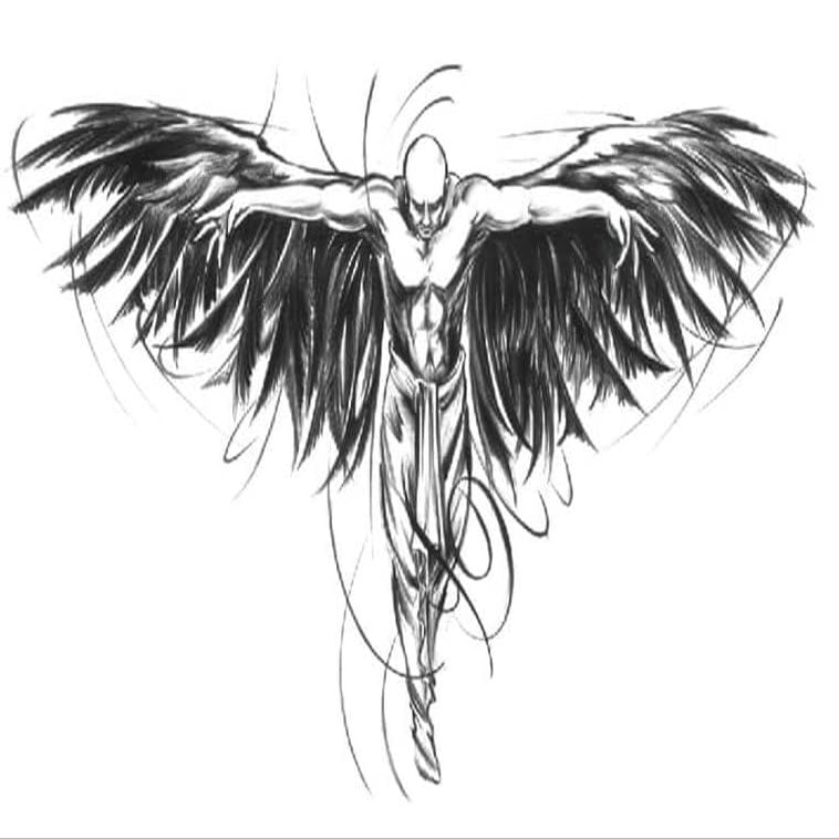 5-Piece Grim Reaper, Fallen Angel and Wing Temporary Tattoo Set