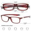 KOOSUFA Blue-Light-Filtering Reading Glasses with Magnetic Neck Holder, Red, 2-Pack, +1.5 view 2