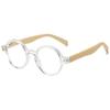 VEVESMUNDO Retro Round Reading Glasses, Transparent, +1.5 view 1