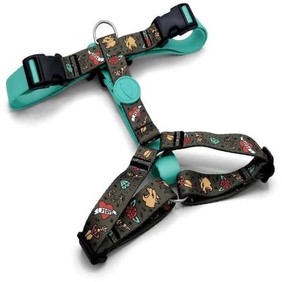 MORSO H-Harness for Dogs, Recycled Ink, Tank Green