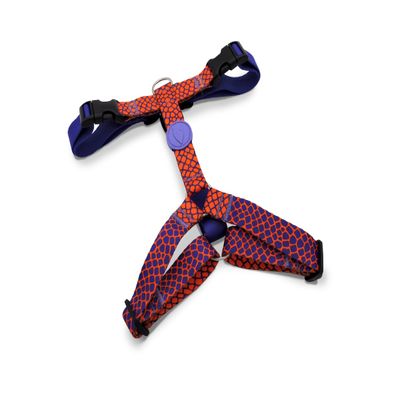 MORSO Recycled H-Harness for Dogs, Urban Lizard, Red