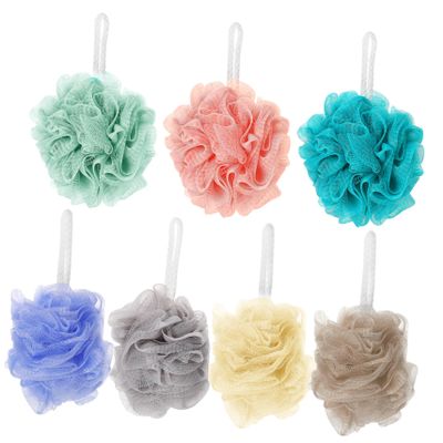 Luffa Shower Sponge Set, 7-Piece PE Bath Puffs