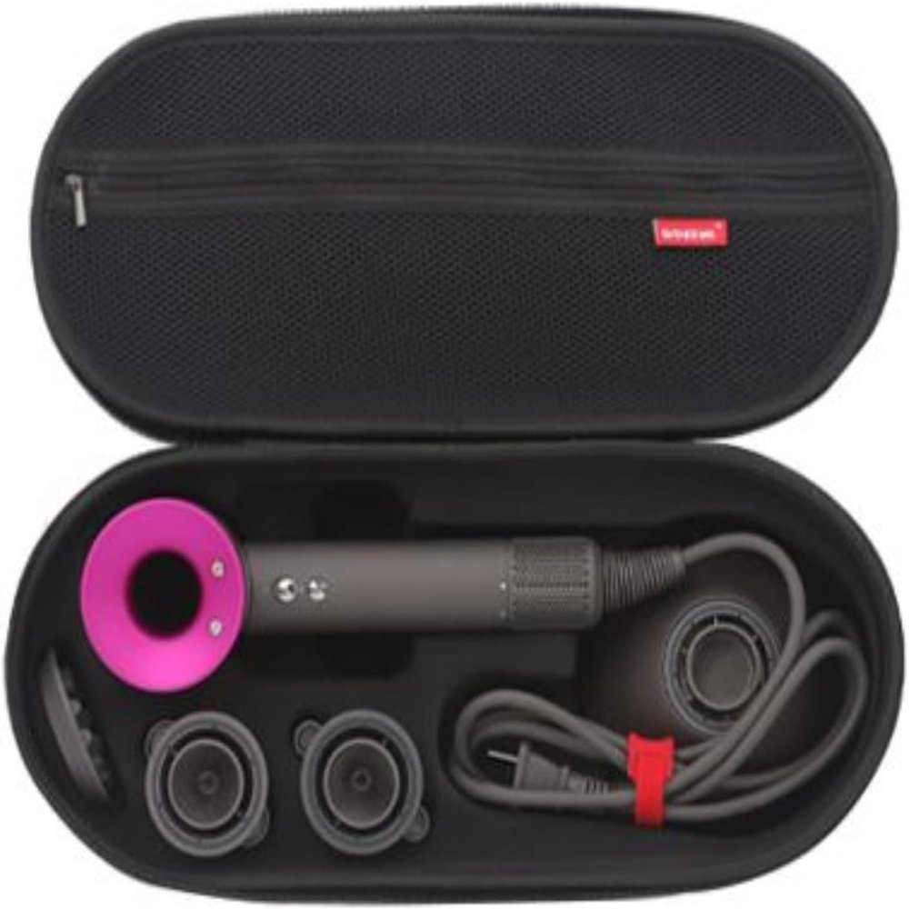 Waterproof Travel Storage Case for Dyson Hair Dryers, Black