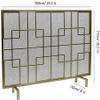 Modern One-Piece Gold-Tone Wrought-Iron Fireplace Screen with Mesh Design view 3