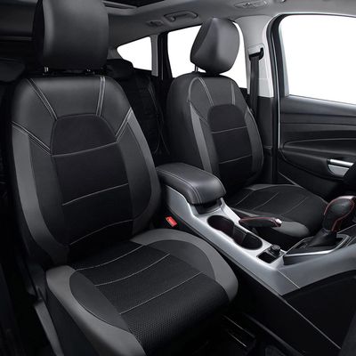 KWAYA 9-Piece Car Seat Covers for Hyundai i10 2019–2023+, Leather, Waterproof, Front and Rear Seat Protection, Easy to Clean, 2 Gray