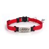 Personalized Red Cat Collar with Name, Phone Number, Bell and Safety Buckle view 3
