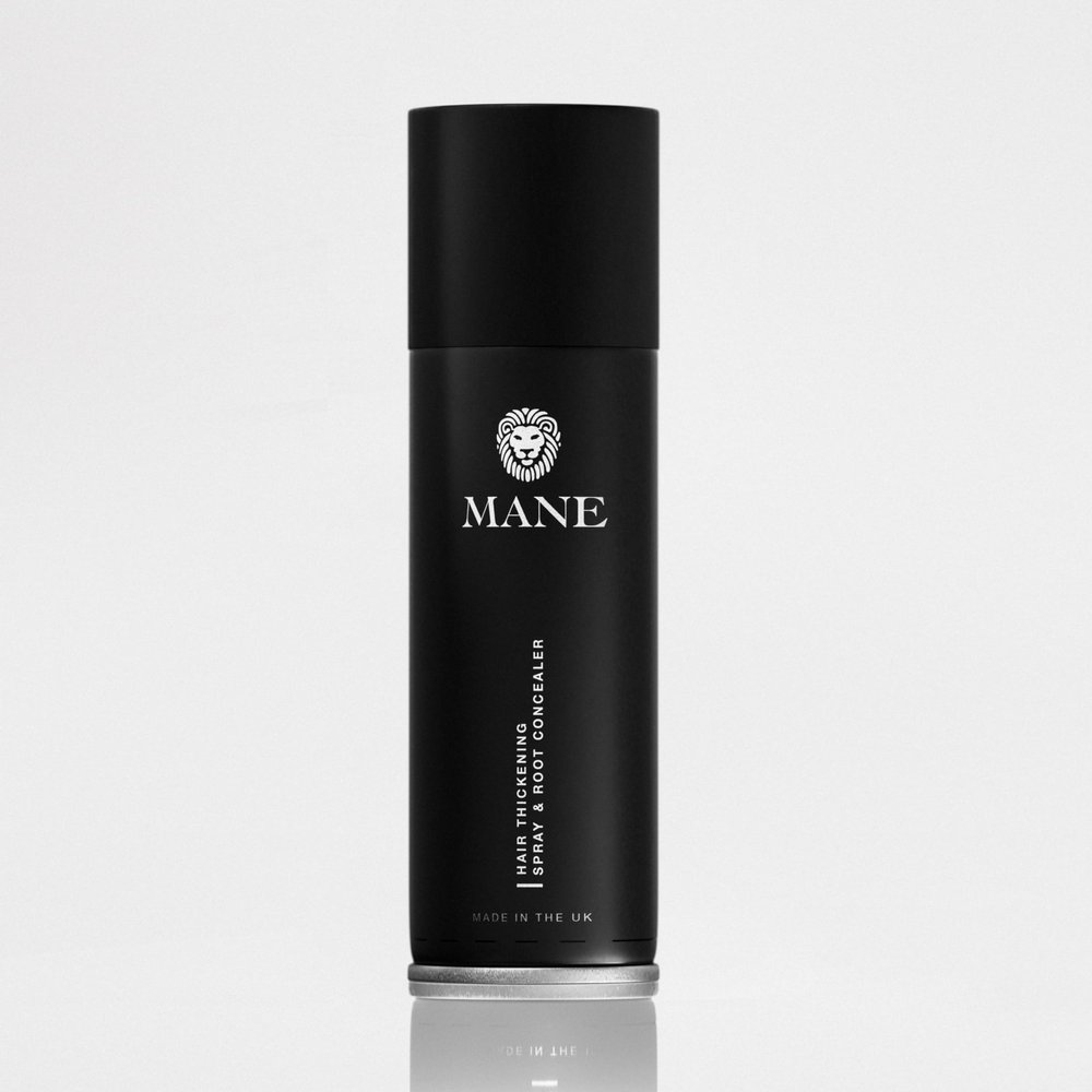 Mane Hair Thickening Spray 200 ml and 100 ml, 12 Shades (200 ml, Black)