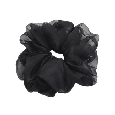 3-Piece Chiffon Organza Hair Scrunchies, Black