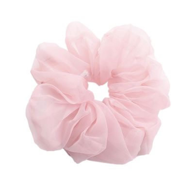 5 Large Chiffon Hair Ties, Organza Hair Accessories, Light Pink A