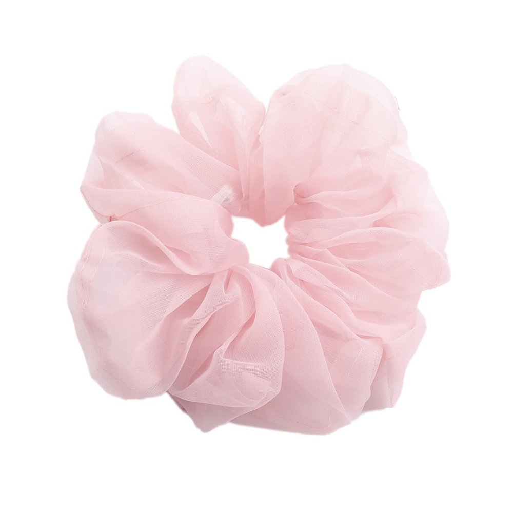 5 Large Chiffon Hair Ties, Organza Hair Accessories, Light Pink A