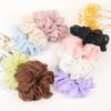 5 Large Chiffon Hair Ties, Organza Hair Accessories, Light Pink A view 2