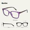 OPULIZE KOI Reading Glasses - Large Rectangular Frame - Violet - Women's and Men's - Spring Hinges - R50-5 - +2.50 view 2